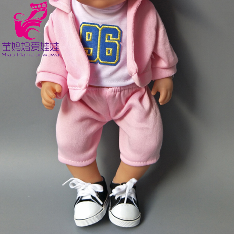 4 En 1 Conjunto de ropa deportiva + camisa + Pantalones + gorra de béisbol set para bebé recién nacido de 43cm muñeca niña para 18 pulgadas conjunto de ropa de muñeca