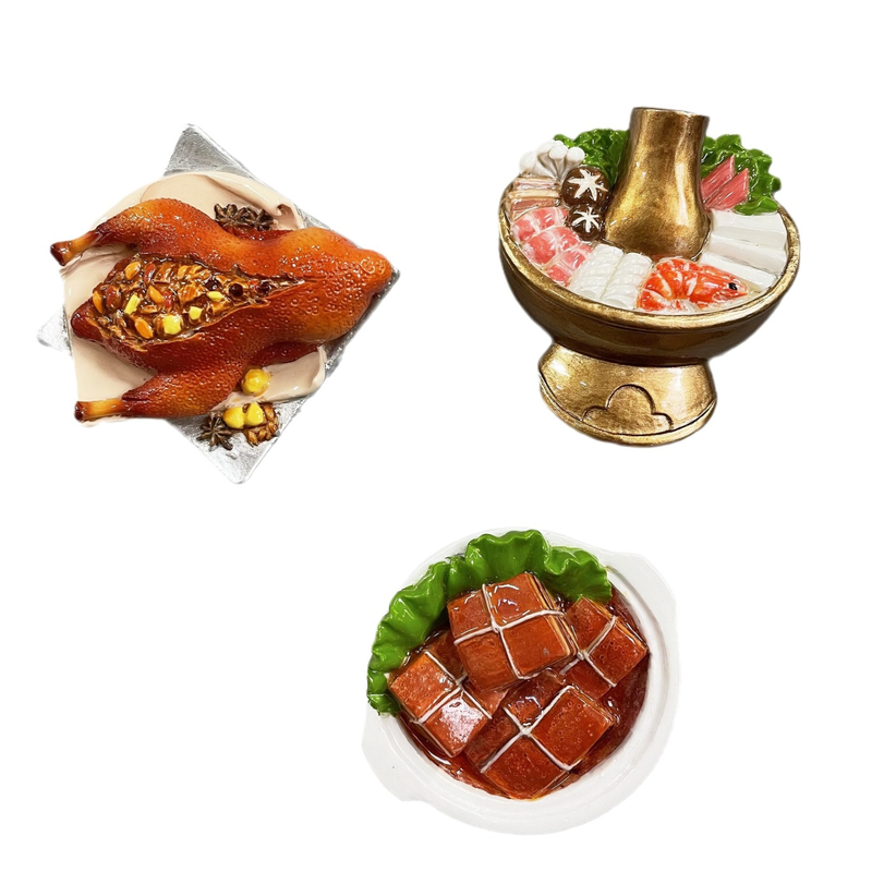 Creatieve Voedsel Koelkastmagneten Leuke Chinese Voedsel Keuken Koelkast Magneet Sticker Home Decor 3D Hars Voedsel Koelkast Magneten