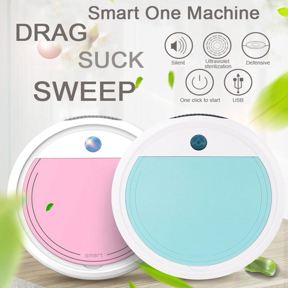 1Pc Rechargeable Home Automatic Smart Vacuum Cleaner Robot UV Disinfectioned Floor Dust Sweeper