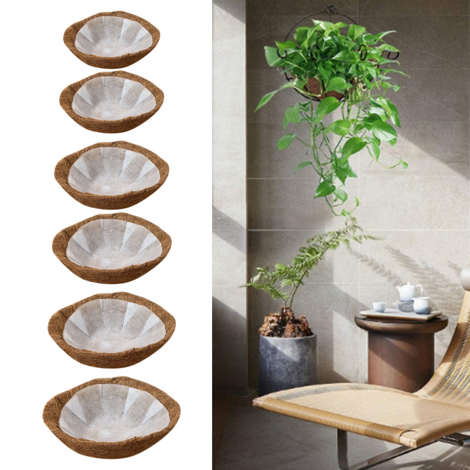 Natural Hanging Basket Coco Liner Coconut Fiber Inserts Liner for Garden