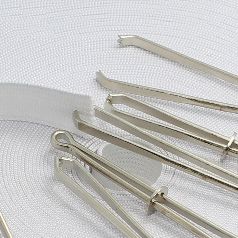 Metal Threader Clip Drawstring Elastic Band Threader Tweezers Wearing Guide for DIY Waist Band Threading Craft Sewing Gadgets