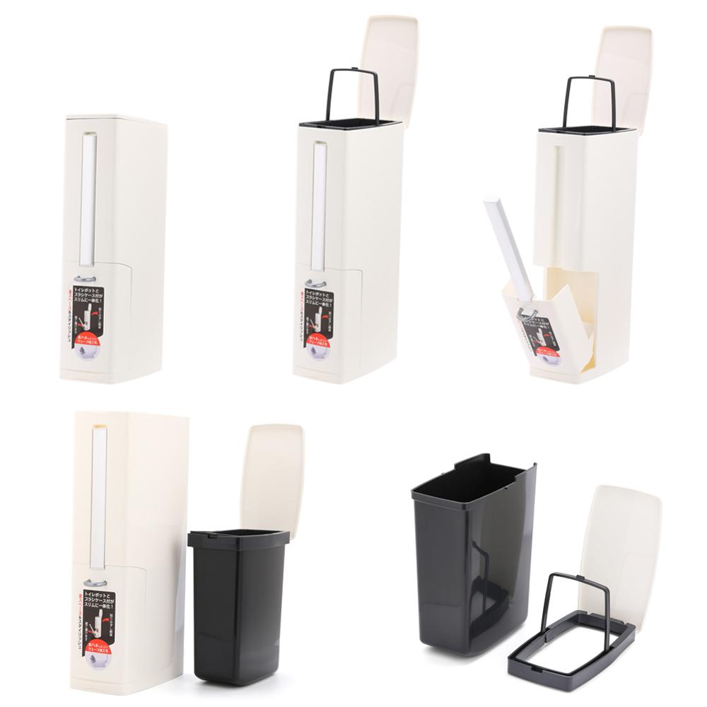 Plástico banheiro lata de lixo com escova de vaso sanitário lixo bin balde de lixo eco-friendly ferramentas de limpeza do banheiro