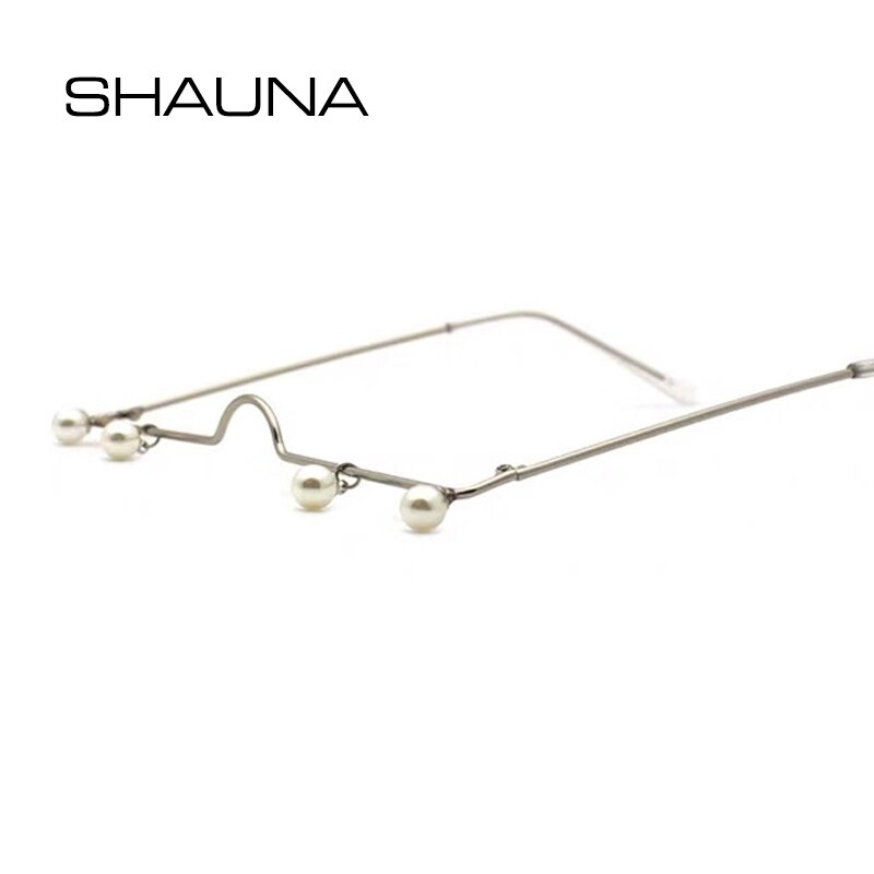 SHAUNA Simple colgante de perlas No de la lente de marco de gafas
