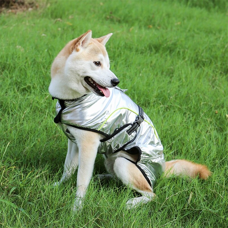 Lyxiga vinter hundkläder för stor hund jacka 9 storlek silver varm tjock liten stor hund rock valp kläder husdjur hund outfit