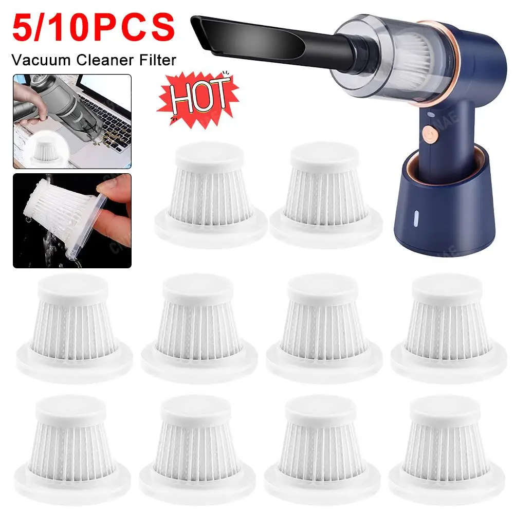 5/10 stücke Auto Staubsauger Filter Waschbar HEPA Auto Vakuum Filter Tragbare Staubsauger Patronen Staubsauger Zubehör