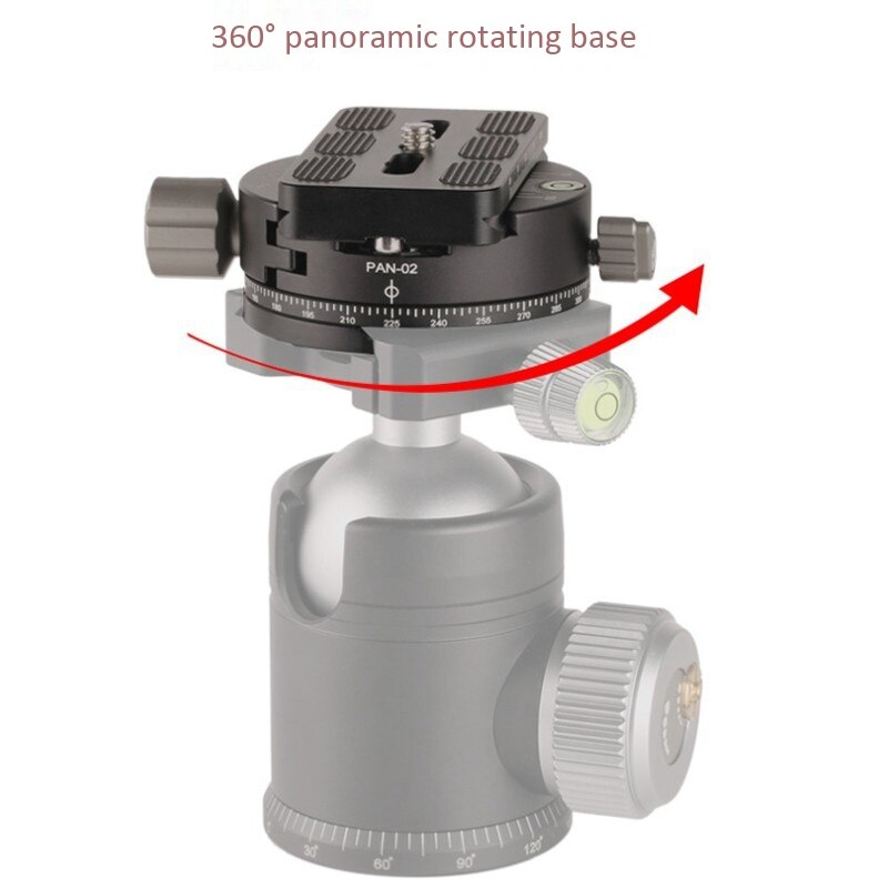 PAN-02 Pan-Tilt Base 360 degree Panoramic Indexing Adjustment Pan-Tilt Holder for RRS