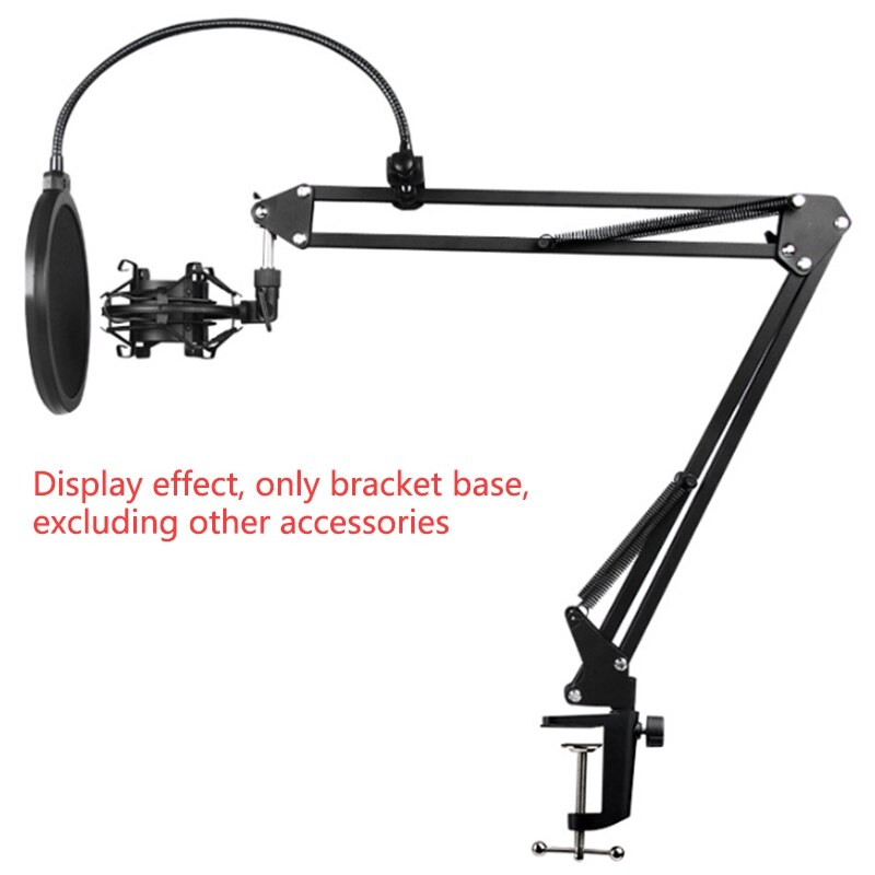 Abrazadera de montaje de mesa de Metal de alta resistencia para micrófono, brazo de suspensión, tijera, soporte para el brazo