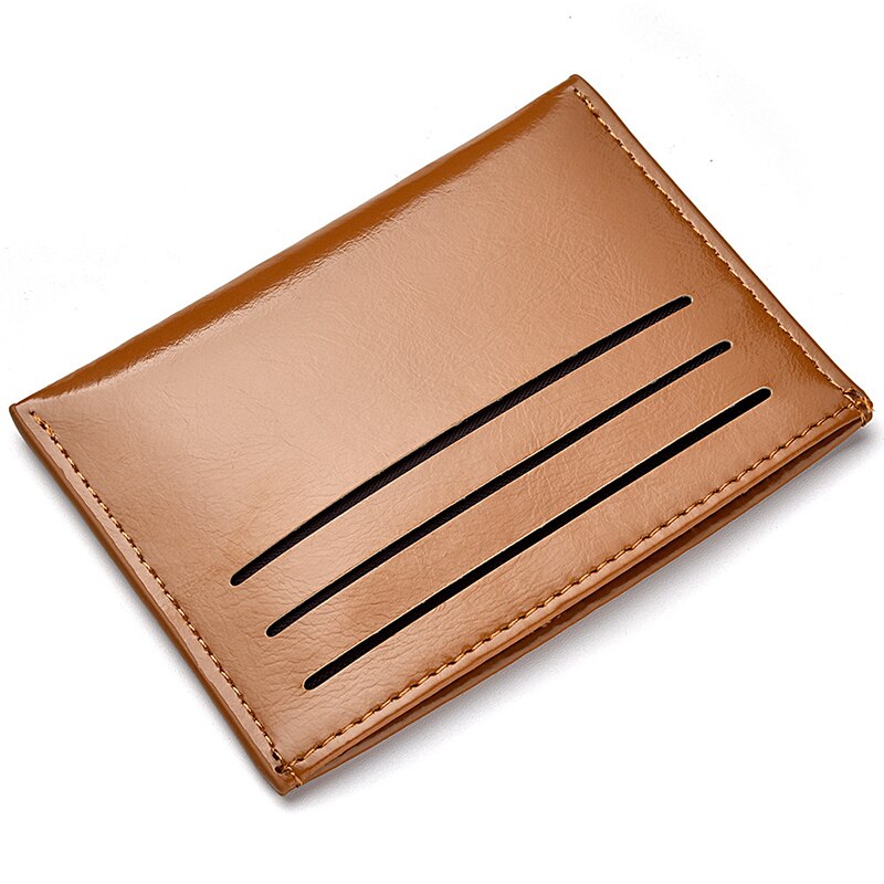 6 Card Slots Ultra-thin Credit Card Holder Men Card Wallet Bank ID Card Holder Business Card Case Purse Short Wallet Card Bag: Coffee