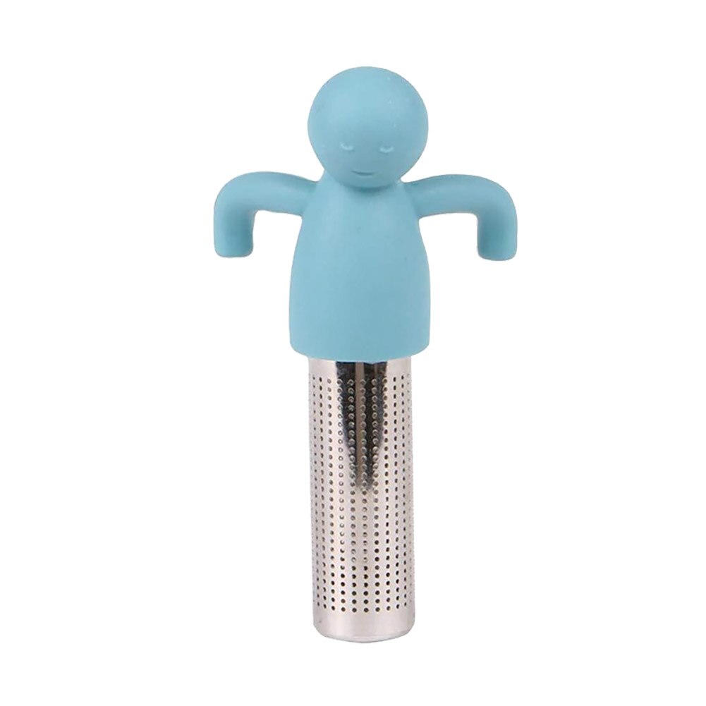 Silicone Tea Strainer Little Man Shaped Tea Infuser Filter Brewing Teapot Tea Infusers Loose Leaf Coffee Filter TLSM: D3642-BU
