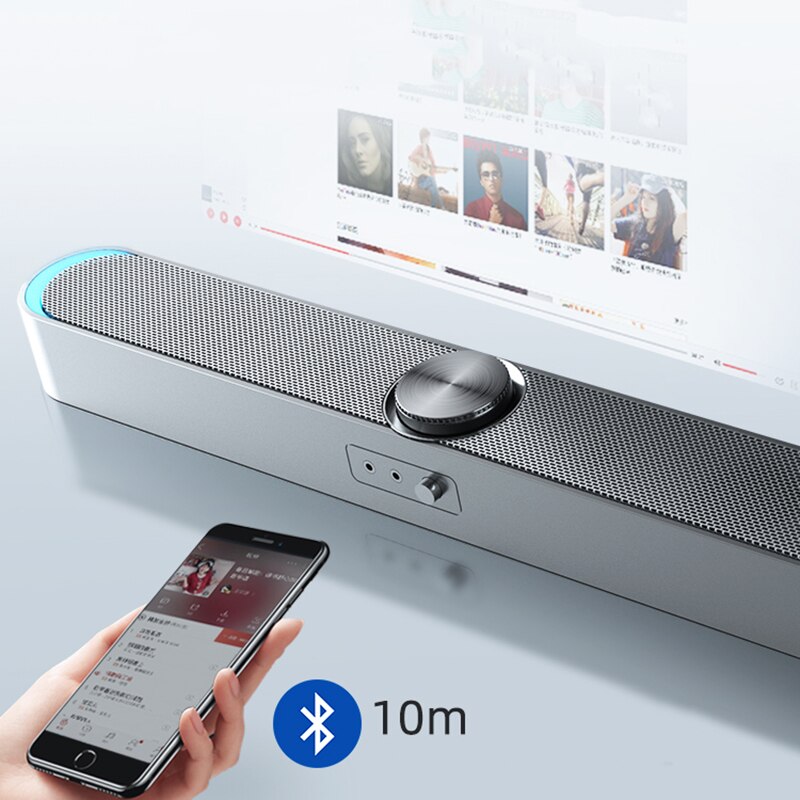Bluetooth USB Wired Computer Speaker Bar Stereo Subwoofer Bass speaker Surround Sound Box for PC Laptop phone Tablet with Mic