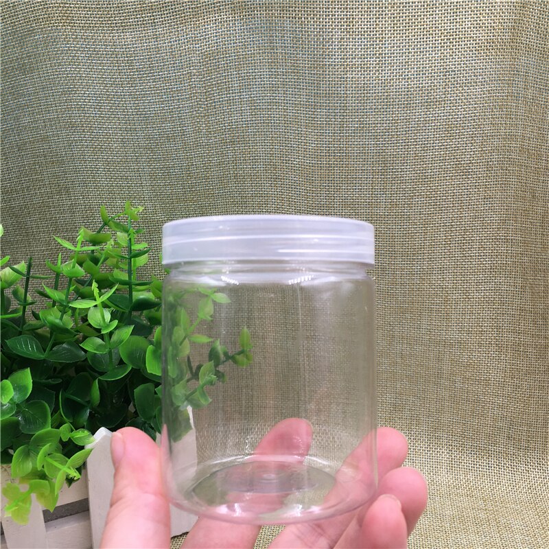 40 pcs 8 oz 220 ml Empty Transparent Plastic Pack Bottles Cans For Spices Honey Candy Food Sample Containers