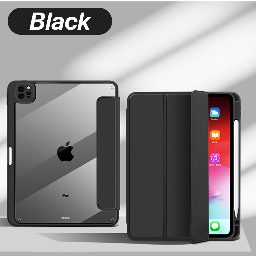 Nederlands Voor IPad 10.9 Air4 Air5 met potloodhouder Transparant geval voor IPad 5/6/7/8/9/10e Funda Mini 6 Pro 11 12.9In beschermhoes: Vijftien / Blauw