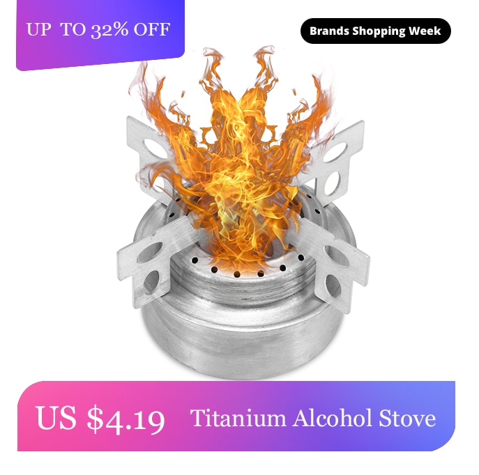 Portable Mini Titanium Alcohol Stove Titanium Cross Stand Stove Rack Super Light Outdoor Camping Hiking Picnic Cooking Stove