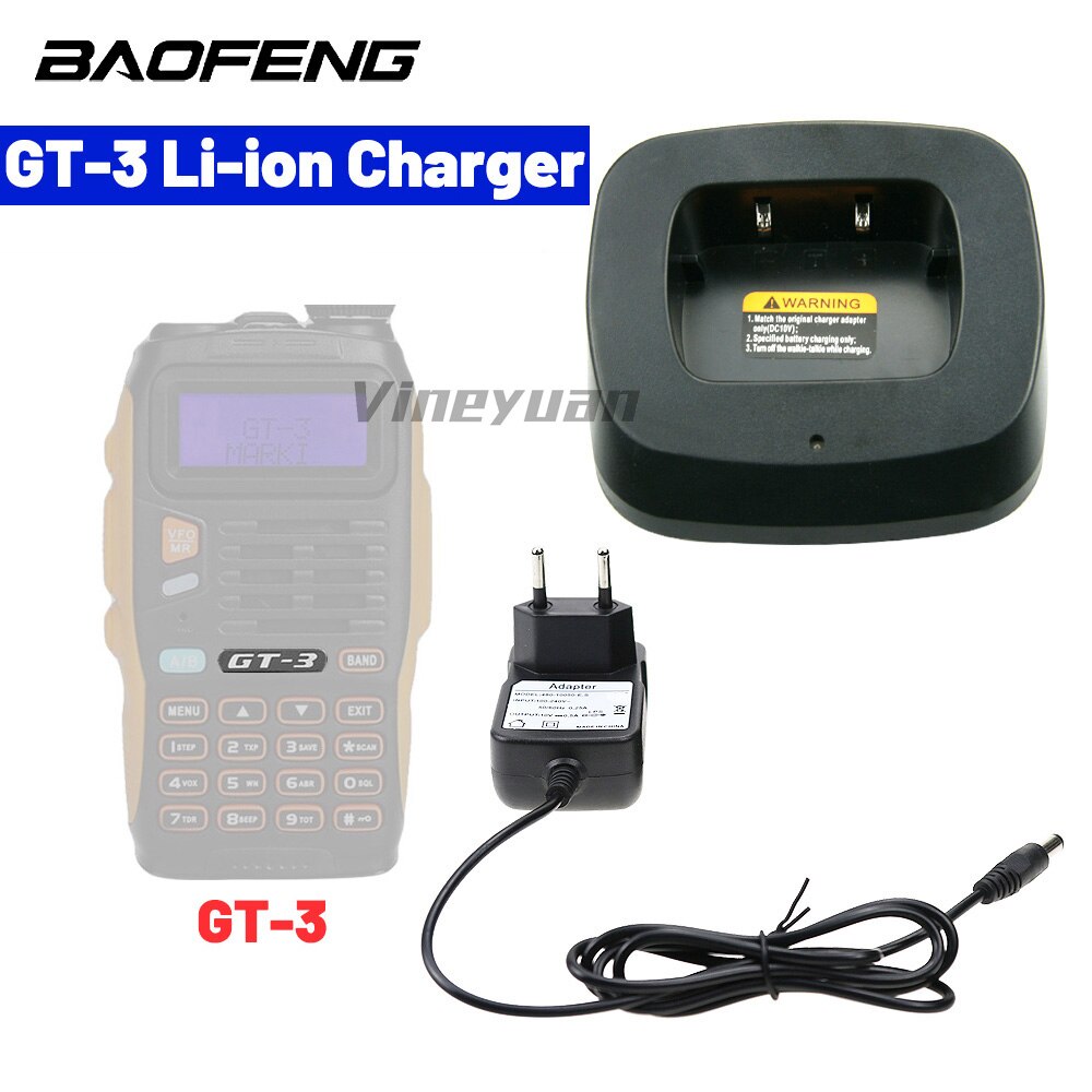 Walike Talkie Charger Base for Baofeng GT-3 GT-3TP GT3 GT3TP &amp;GT-3 Mark-II Mark-IIITwo Way Radio with Adapter(Model CH-5,Origina