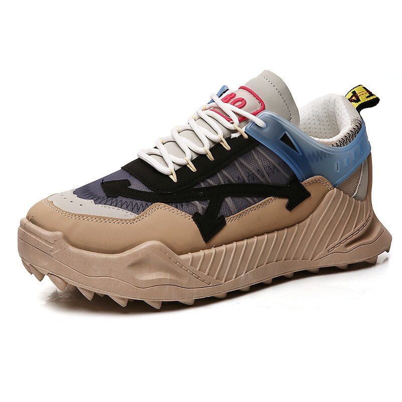 Colorful Men Casual Shoes All Seasons Breathable Sneakers Men Mixed Colors Walking Dad Shoes For Male: Khaki / 8.5