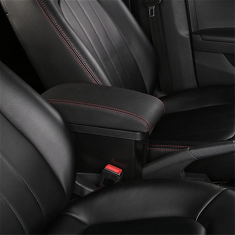 Til peugeot dobbeltlags pu læder usb til biltilbehør armlænsboks central opbevaringsboks samlet armlænsboks  b29