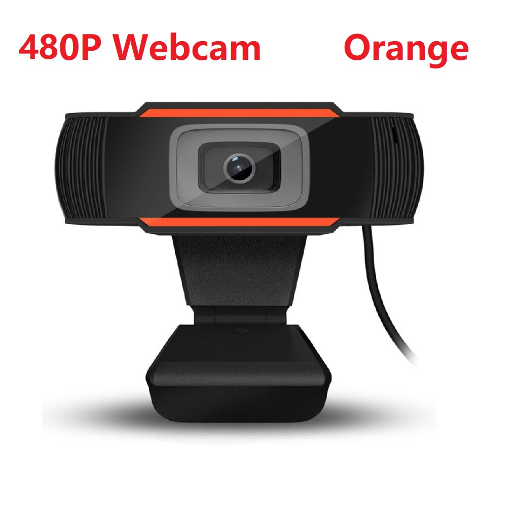 30 grader roterbar 2.0 hd webcam 1080p usb kamera videooptagelse web kamera med mikrofon til pc-computer: 480p- orange
