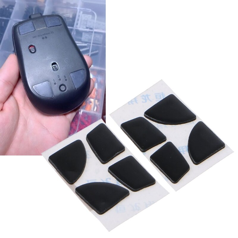 2Sets Replacement Mouse Feet Generic Mouse Feet Sticker Mouse Skates Pads Black