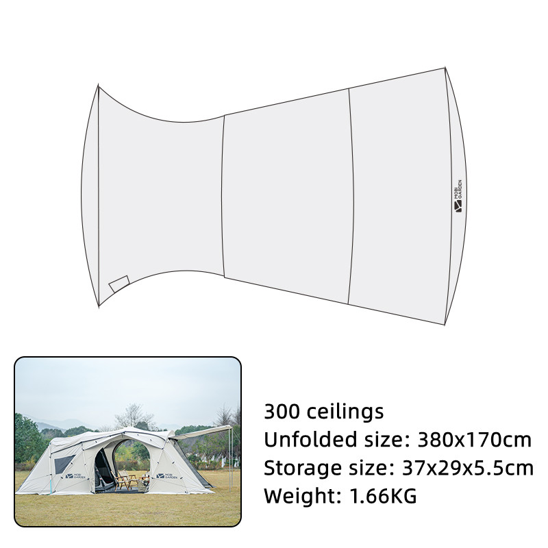 Mobi Garden Camping Outdoor Picnic Tent Weatherproof Sunscreen 3-4 People Large Space Tunnel Tent Camping Tent Travel Cover: Oxford ceiling