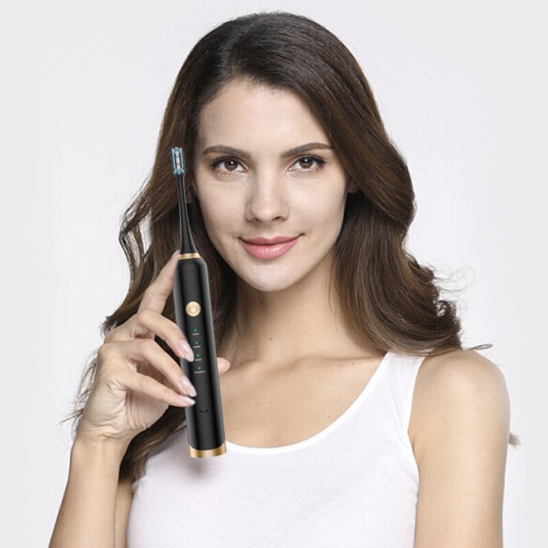 Cepillo de dientes eléctrico inteligente para adultos, cepillo de dientes recargable de piel suave, lavable, electrónico, blanqueador de dientes