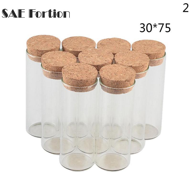 1pc Mini Glass Bottles With Cork Tiny Mini Vials Jar Clear Mini Glass Bottles With Corks Stopper DIY Handmade Wishing Bottle