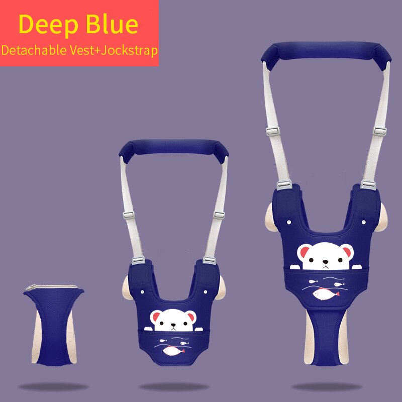 Toddler Baby Walking Harnesses Backpack Leashes For Little Children Kids Assistant Learning Safety Reins Harness Walker: Deep Blue(Print Set)