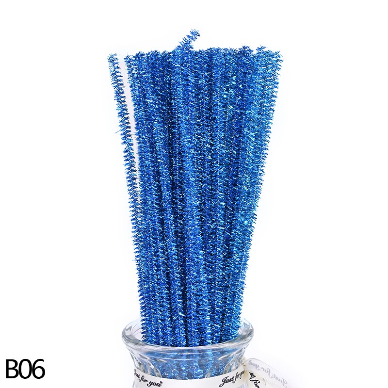 Bâtonnets en peluche en Chenille 100 p/lot | Nettoyage de tuyaux, fournitures artisanales éducatives et de jouets en peluche pour enfants, bricolage: B06-100pcs