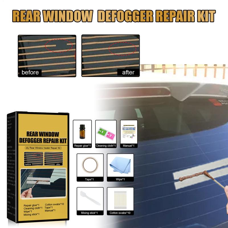 Kit de reparación de desempañador de ventana trasera de coche, Kit de reparación de líneas de rejilla desempañador trasero conductor para camiones, reparación rápida DIY