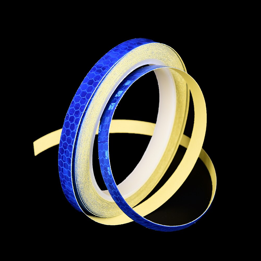1Pc Tl MTB Fiets Reflecterende Stickers Fietsen Motorfiets Strip Decal Tape Veiligheid: blue