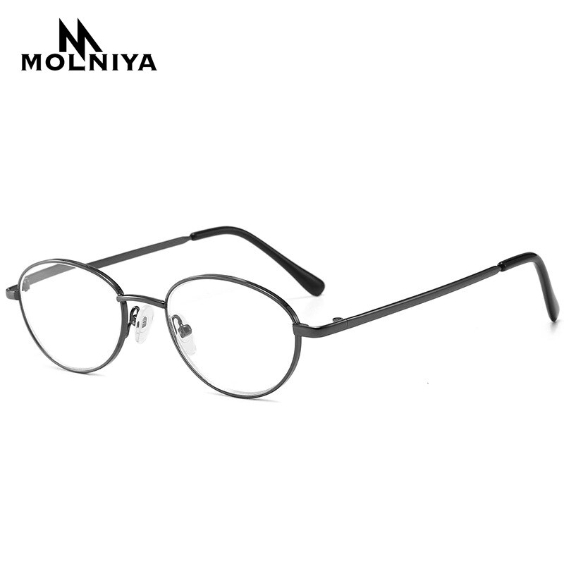 MOLNIYA Oval marco de Metal gafas de lectura hombres azul Ray ultraligero gafas de lectura de presbicia + 1,0 + 1,5 + 2,0 + 2,5 + 3,0 + 3,5
