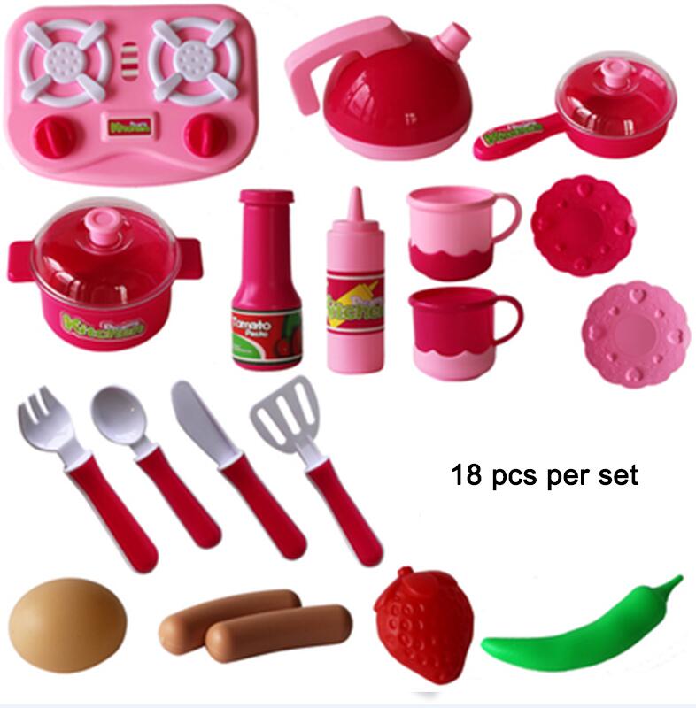 Ustensiles miniatures pour enfant, vaisselle, ustensiles de cuisine, jeu semblant de cuisine pour enfants, mini ustensiles de cuisine en plastique, ustensiles de cuisine, jouet de simulation: 18pcs per set