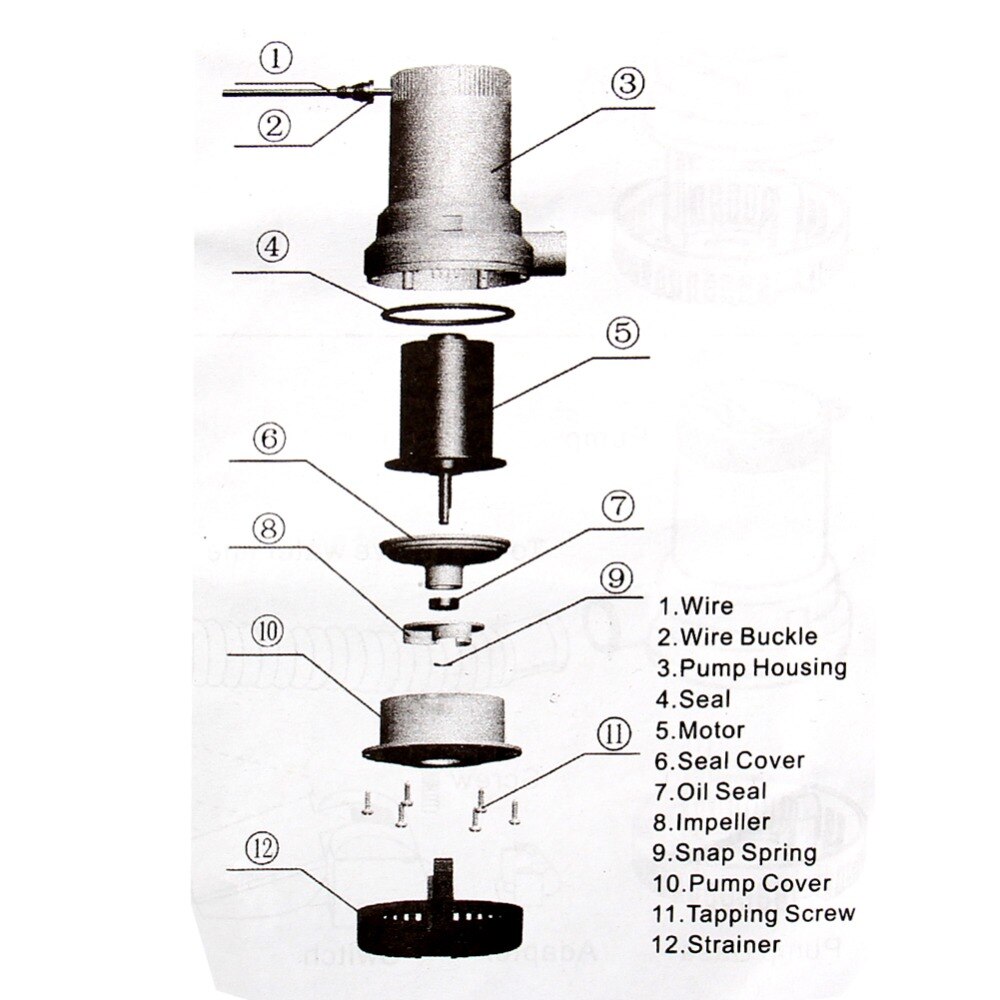 12V 1500GPH Marine Bilge/Sump Pump Unlike Rule submersible water sump pump Ship Submersible Fish Marine Boat Electric Bilge