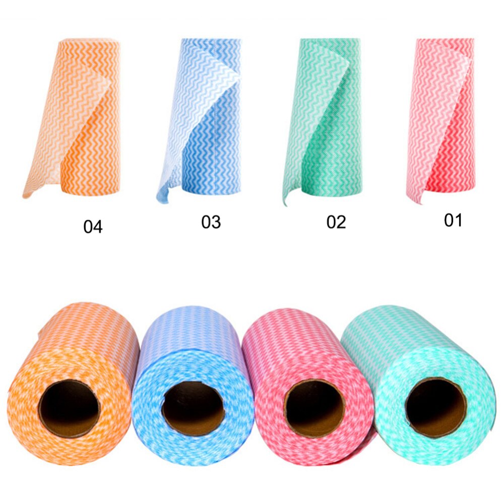 50 stuks/rol keukenreinigingsdoek multifunctionele wegwerp non-woven reinigingsdoek vaatdoek vaatdoek 15m