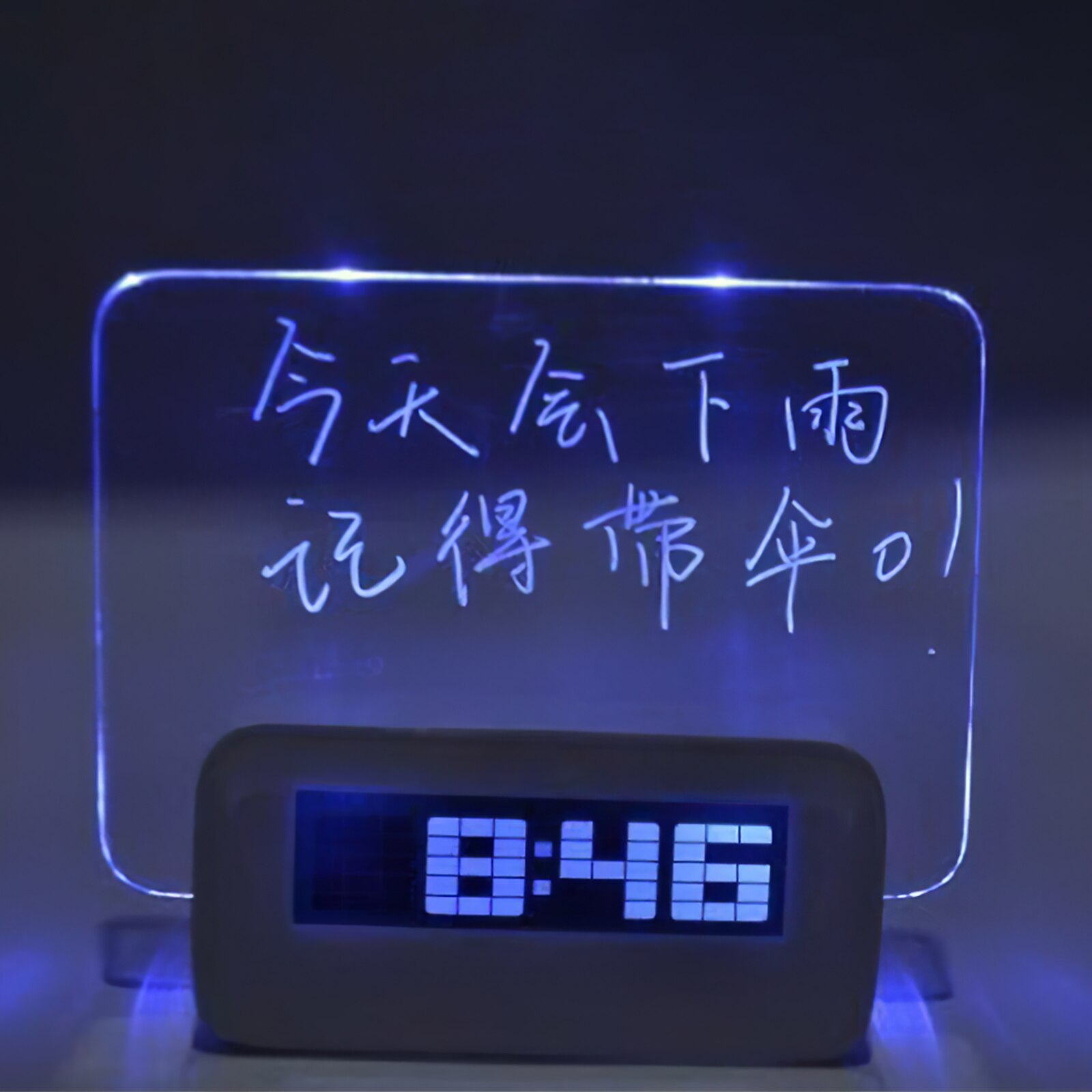 Message Board Digital Alarm Clock Calendar Night Light LED Alarm Clock For Home Office Alarm Clock Multi LED Fluorescent