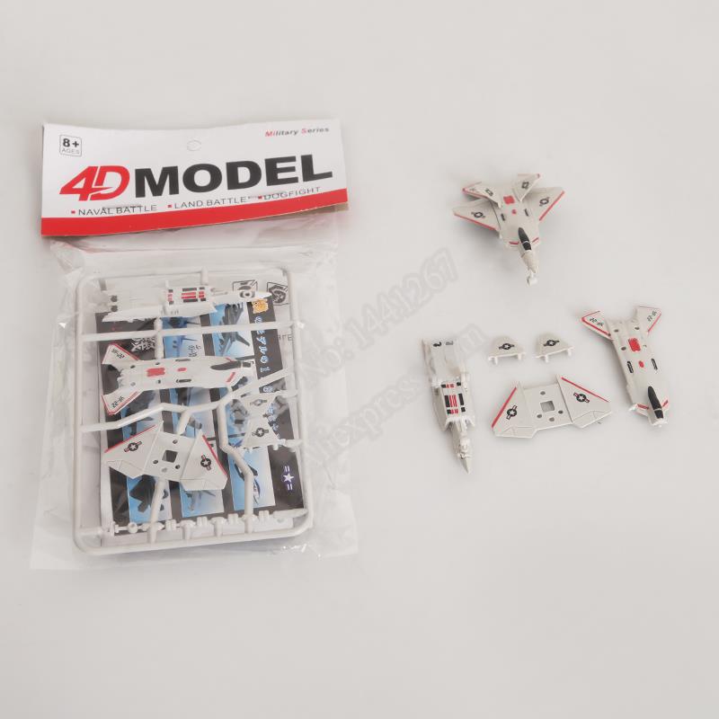 8 unids/set 4D avión para montar rompecabezas de plástico juguetes de combate militares para niños