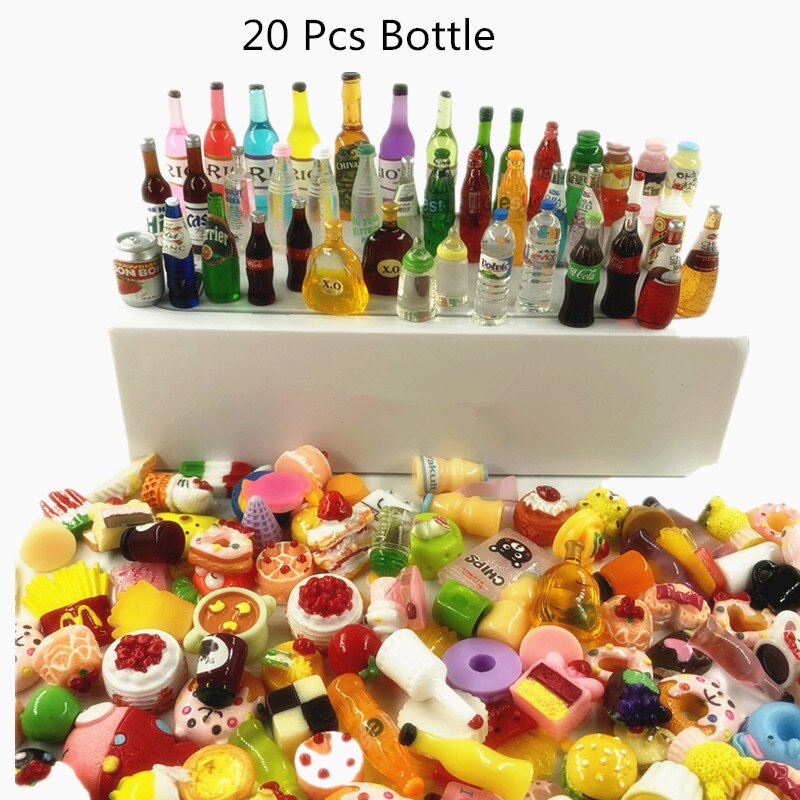 10/20 Pcs Mini Fles Charms Leuke Accessoire Deel Voor Pop Speelgoed Pop Huis Decoratie: 20 Pcs Bottle