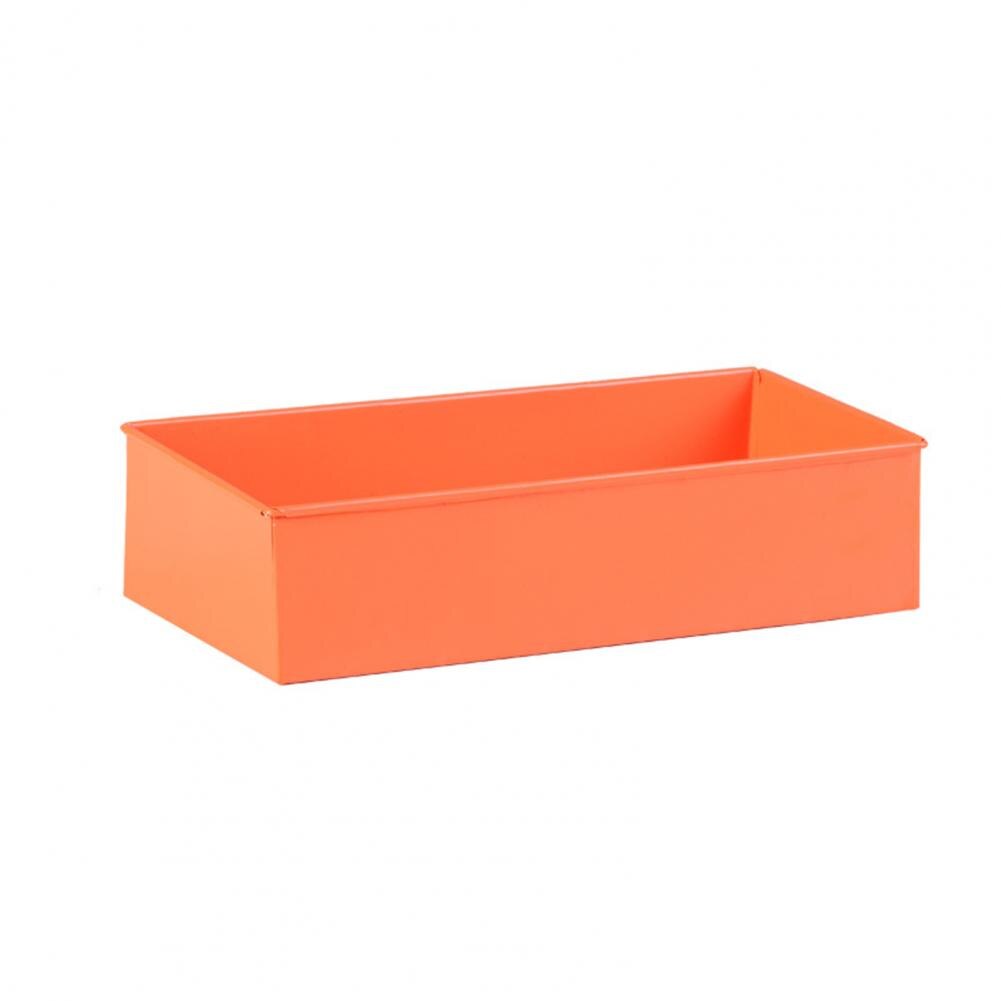 Exquisite Durable Minimalist Style Window Box Iron Flower Pot Rectangular for Yard: Orange