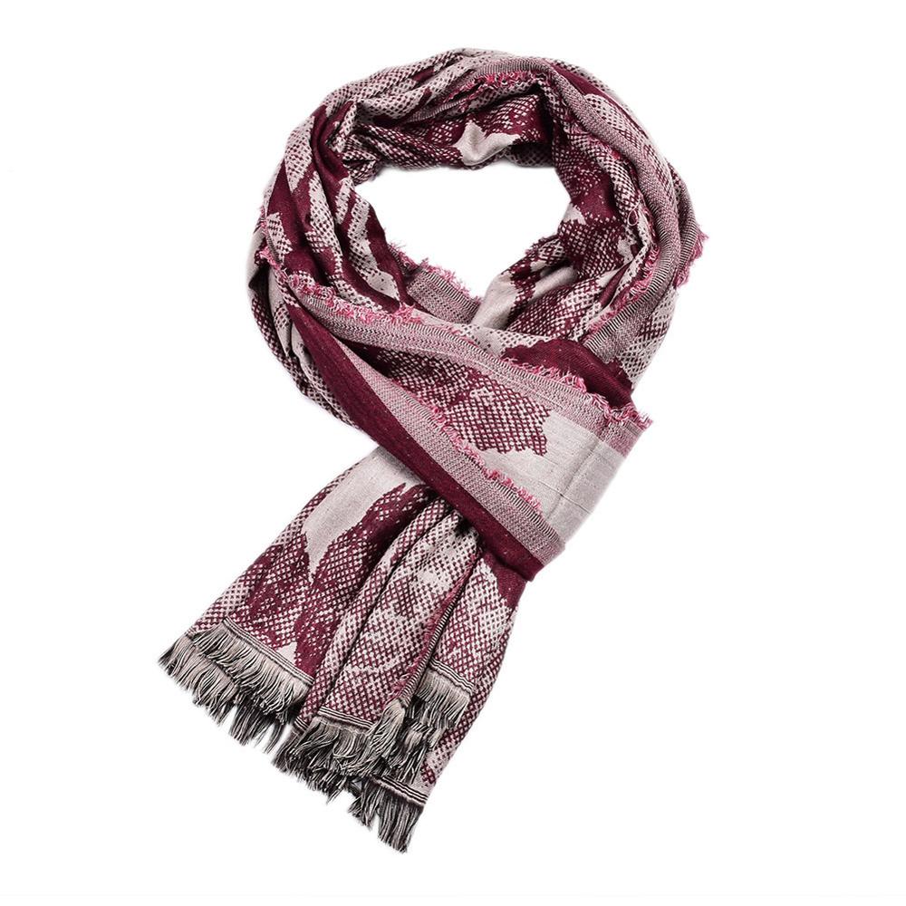 Wald Kunst Schlange Haut Druck Männer Schal Winter männer Baumwolle Schals wickelt lässig Mann Quaste Foulard Männlichen Zubehör