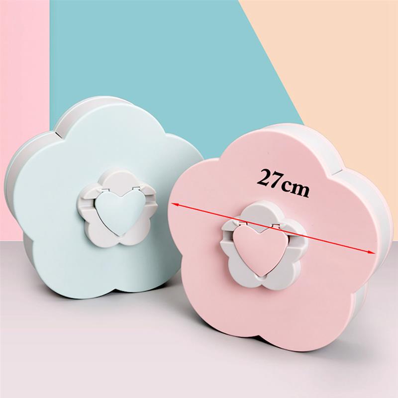 Flower Petal Fruit Plate Candy Storage Box 5 Grids Nuts Snack Tray Rotating Flowers Food Box for Party Wedding