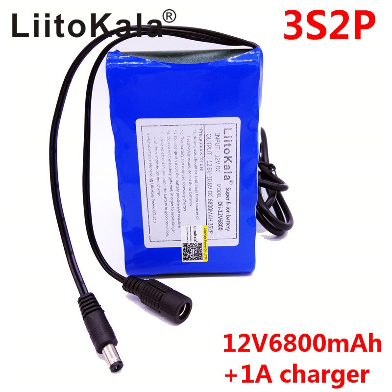 HK LiitoKala DC 12V 6800mAh 18650 Li-ion Rechargeable Battery Pack Charging Power Bank For GPS Car Camera