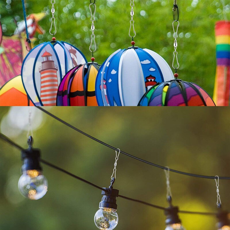 10 Stks/set 3.15 Inch Glad Spinning Dual Clip Wartels Wind Spinner Hangers Spiraal Staarten Twisters Voor Windgong Outdoor