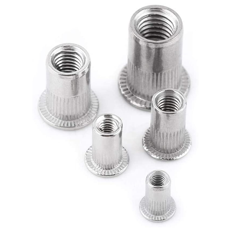 ! 30 Pcs Flat Head Blind Rivet Nuts Stainless Steel Metric Thread Insert Nut Nutsert Screw Blind Rivet Nut Set
