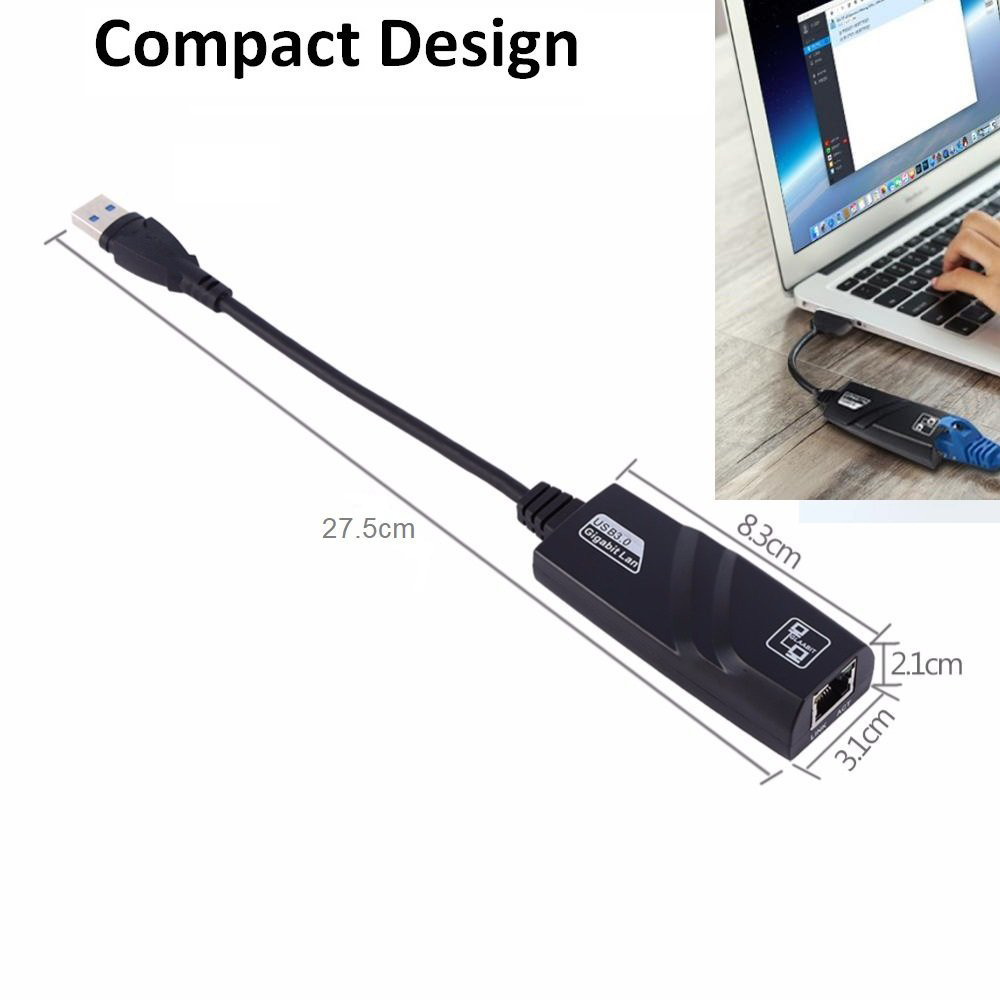 Adattatore USB 3.0 cablato da USB a RJ45 Lan Ethernet da 10/100/1000 Mbps Scheda di rete RTL8153 per PC MacBook Windows Laptop