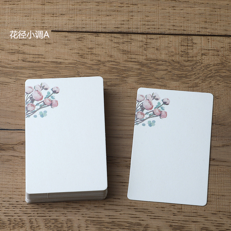 20/50 szt. Puste Kartki DIY 9x5,7cm Kartka robić Notatek Wiadomości Prezent Kartka z Życzeniami Zaproszenie Wzór Kwiatowy Kartki z Papieru kraft Dekoracja Ślubna