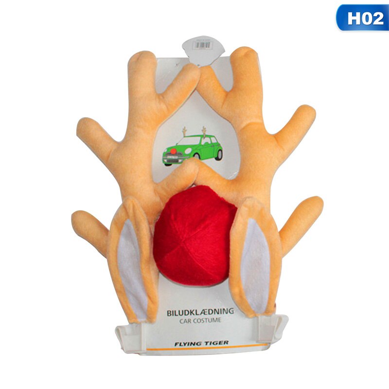 Rentier Dekoration Auto Fahrzeug Nase Horn Kostüm einstellen Rudolph Weihnachten Rentier Geweih verrotten Nase Ornamente Elch Geweih: 2