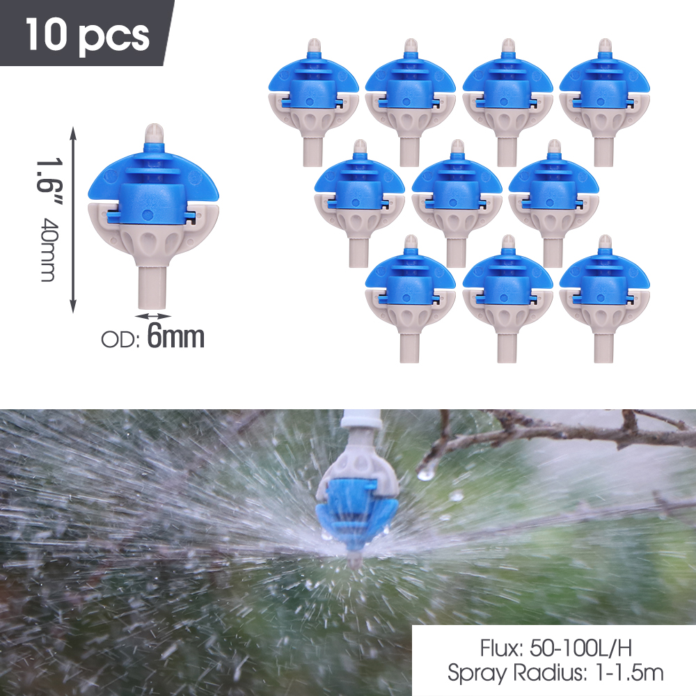 Tuin Micro Irrigatie Sprinklers Voor Gazon Boerderij Kas Water Systeem Mini Sproeiers Jet Automatische Roterende Breking Mondstuk: Licht Groen