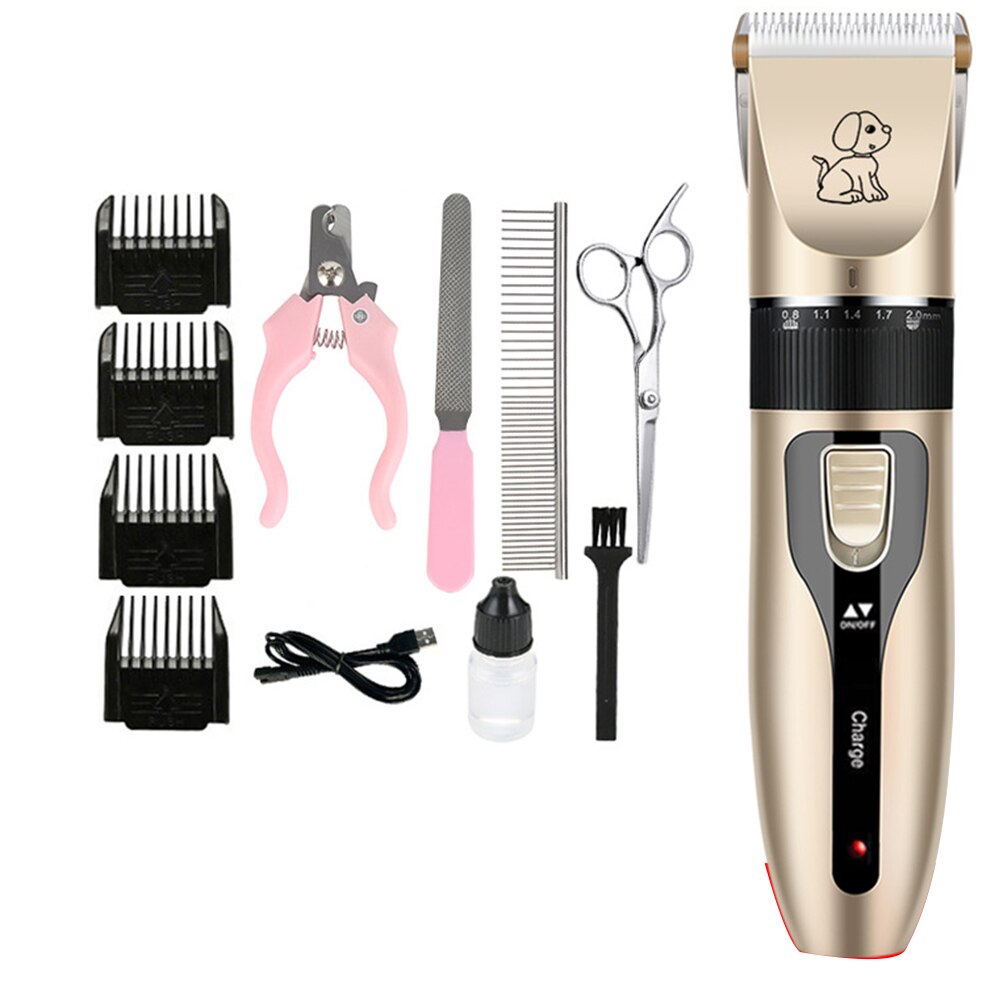 Dog Clippers Grooming Kit Electric Pet Clippers Low Noise Rechargeable Cordless Pet Hair Trimmer for Dogs Cats: 5