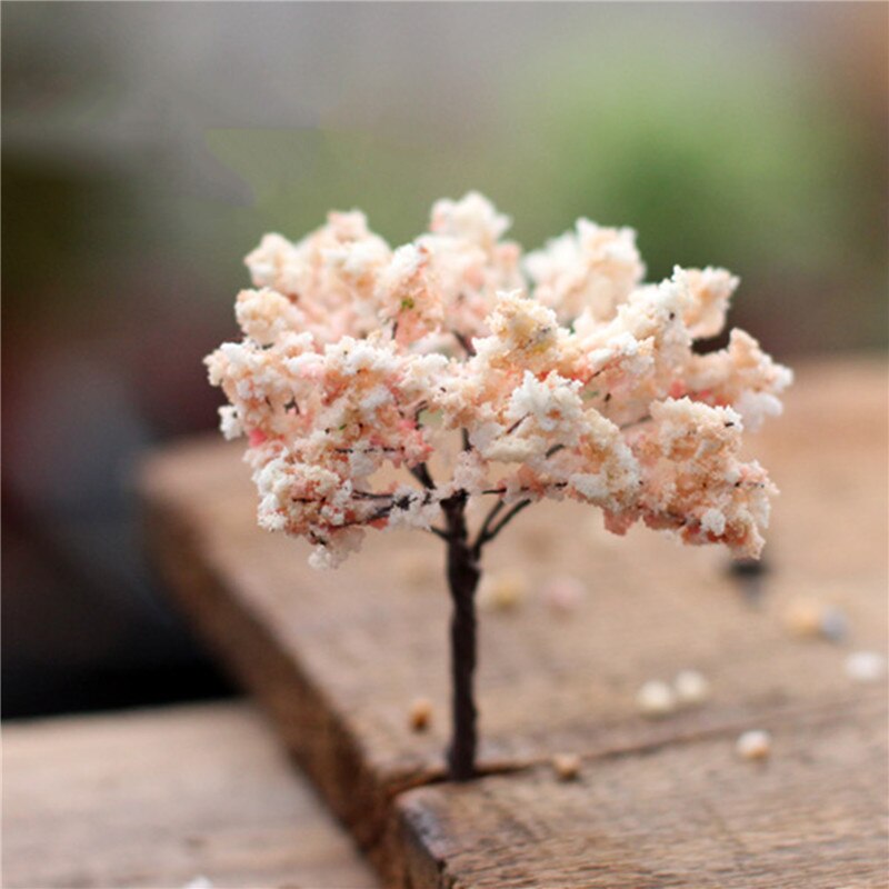1pc mini tre kunstig hage miniatyr harpiks håndverk hjemmedekorasjon mikro landskap bonsai plante