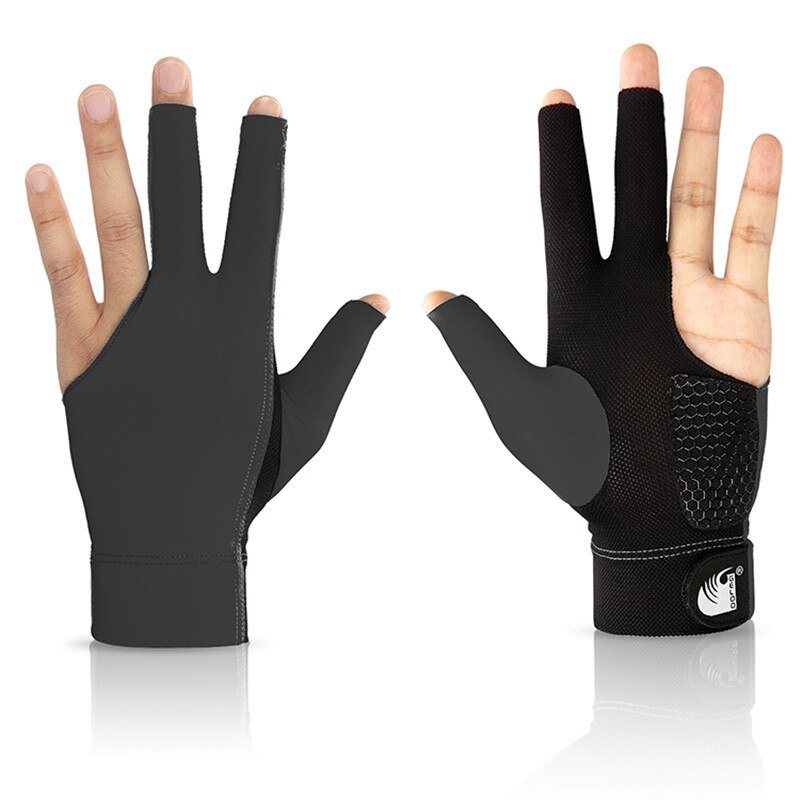 Guante de LICRA elástica Unisex, accesorio deportivo con 3 dedos, ideal para los tiradores de billar, Carom, Pool, Snooker, taco, para mano derecha o izquierda, 1 unidad: dark grey / M