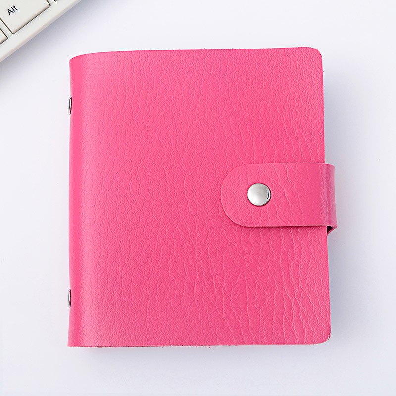Mini PU Name Card Holder Card package Business Card Holder Card Book Leather Office School Supplies: Rose